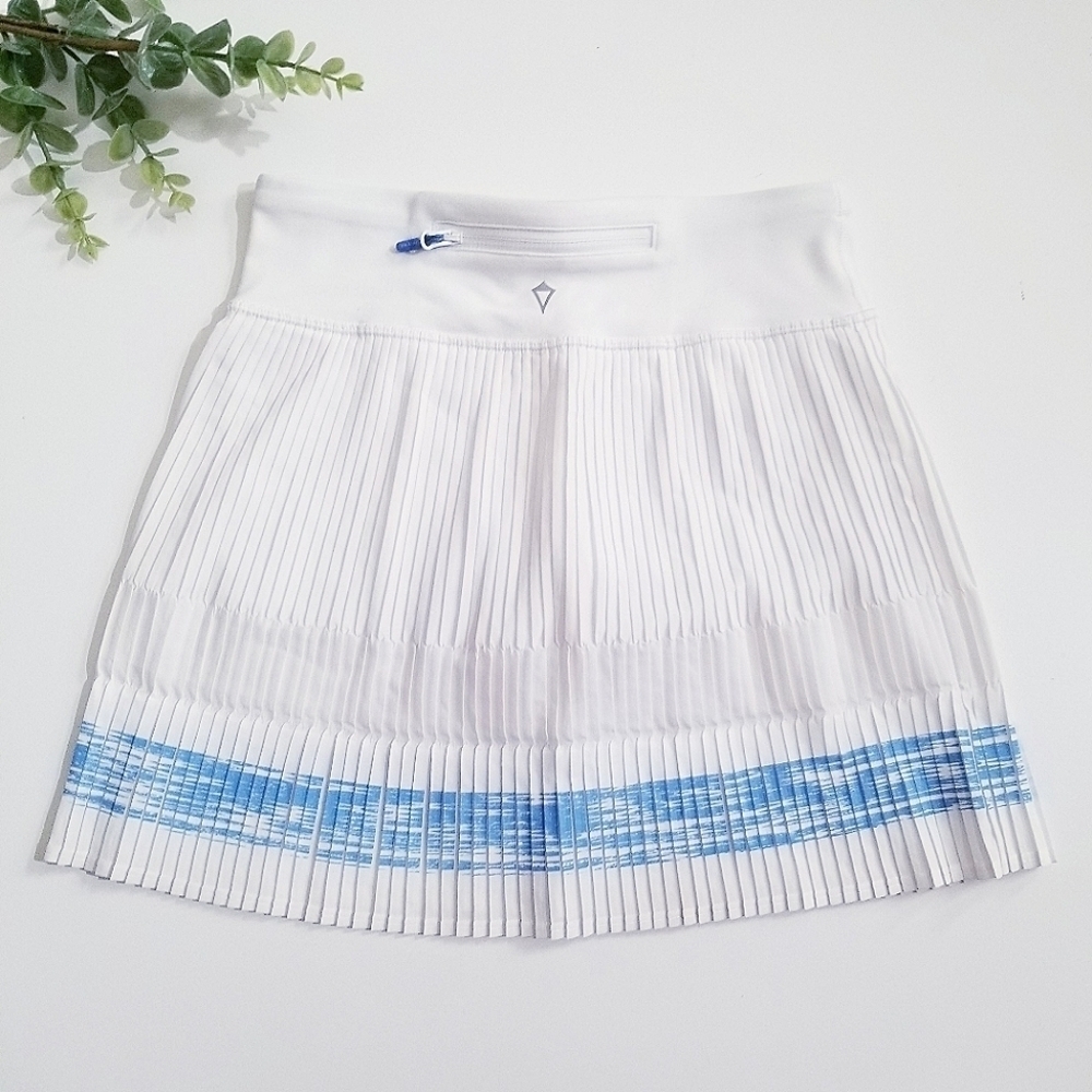 IVIVVA by Lululemon Girls White Wide Stride Pleated Tennis Golf Skirt 10